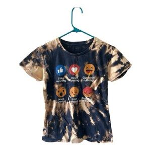 Bleach Dyed/Emoji T-Shirt/Size Small